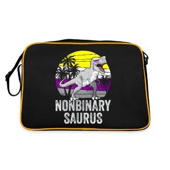 Non Binary Pride Flag Dinosaur Trex LGBTQ - Retro Bag - black/gold - Back