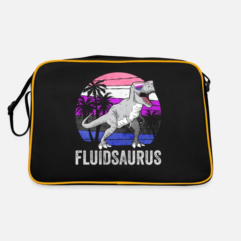 Geschlecht Fluid Stolz Flagge Dinosaurier Trex LGB Retro Tasche