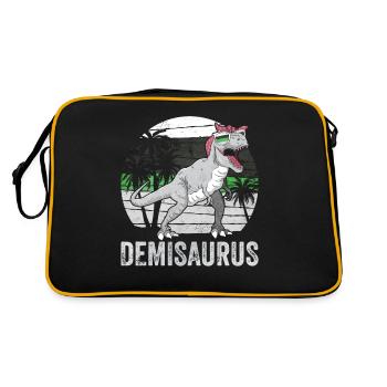 Demiromantische Stolz Flagge Dinosaurier Trex LGBT - Retro Tasche - Schwarz/Gold - Hinten
