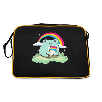 Pansexual Pride Pan Flag Cute Frog Subtle - Retro Bag - black/gold - Back