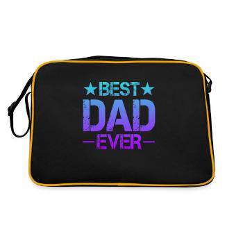 Bester Vater - Retro Tasche - Schwarz/Gold - Hinten