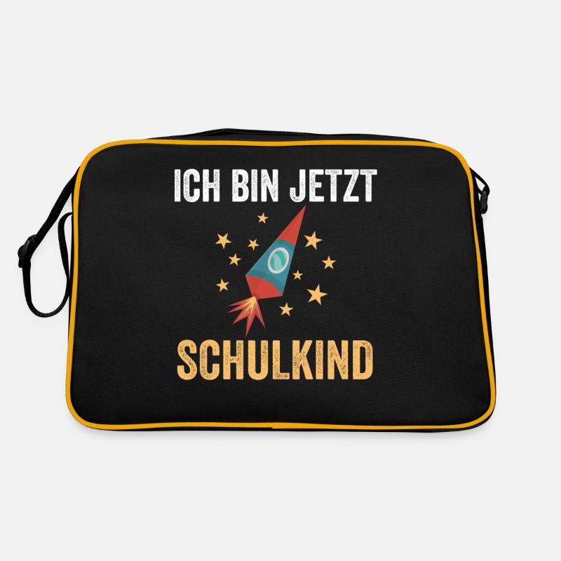 Schulkind Schulbeginn Erste Klasse Rakete Einschul Retro Tasche