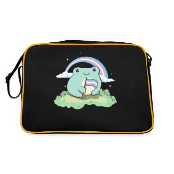 Transgender Pride Trans Flag Frog Subtle LGBTQ - Retro Bag - black/gold - Back