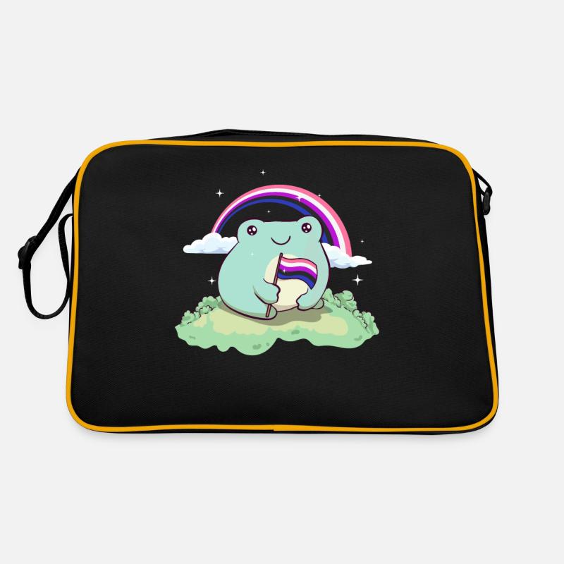 Genre Fluid Pride Flag Mignon Grenouille subtile LGB Sac Retro