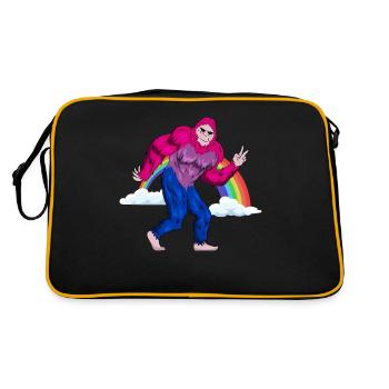 Bi Proud Bisexual Flag Bigfoot Subtle LGBTQ - Retro Bag - black/gold - Back
