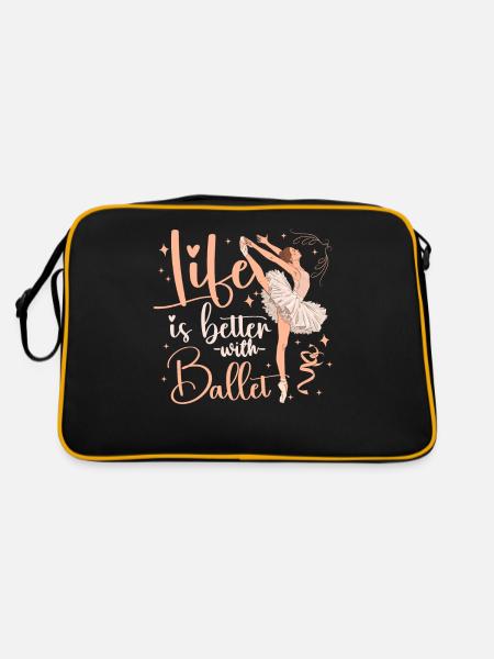 Ballet Danseuse Danse Ballerine - Sac Retro - noir/or