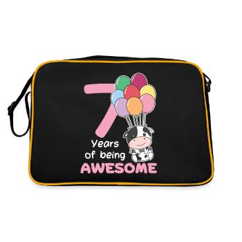 Vache pour les enfants de 7 ans de sept ans - Sac Retro - noir/or - Dos