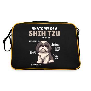 Dog Explanation Anatomy of a Shih Tzu - Retro Bag - black/gold - Back