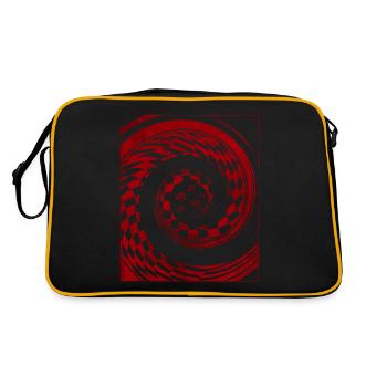 Weirdcore Aesthetic Horror Checkered Eyes - Retro Bag - black/gold - Back