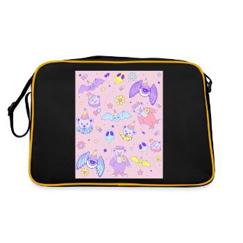 Weirdcore Ästhetik Pastell Goth Clowncore Kidcore - Retro Tasche - Schwarz/Gold - Hinten