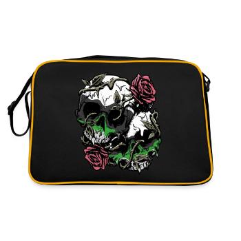 Demiromantique Fierté Drapeau Crâne Roses Subtil - Sac Retro - noir/or - Dos