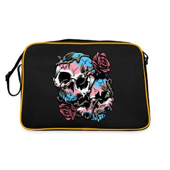 Fierté transgenre Drapeau trans Crâne Roses Sub - Sac Retro - noir/or - Dos