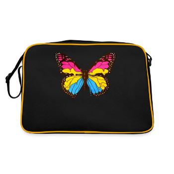Pansexual Pride Pan Flag Butterfly Subtle - Retro Bag - black/gold - Back