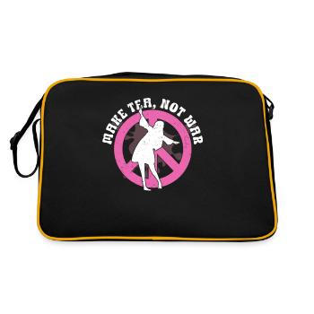 Hippie Peace Sign Peace Flowers Flower Child - Sac Retro - noir/or - Dos