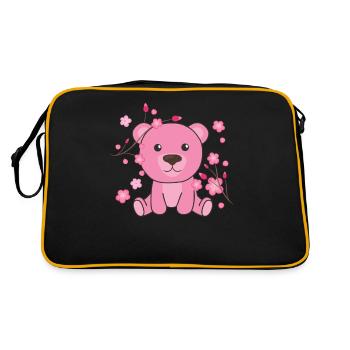 Bear cute animals for kids kawaii - Retro Bag - black/gold - Back
