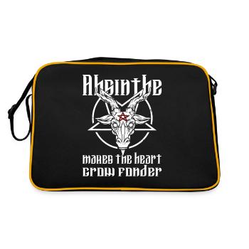 Satan Beelzebub Teufel Gothic Pentagram Mystisch - Retro Tasche - Schwarz/Gold - Hinten