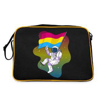 Pansexual Pride Pan Flag Space Astronaut Subtle - Retro Bag - black/gold - Back