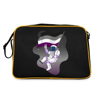 Asexual Pride Ace Flag Space Astronaut Subtle - Retro Bag - black/gold - Back