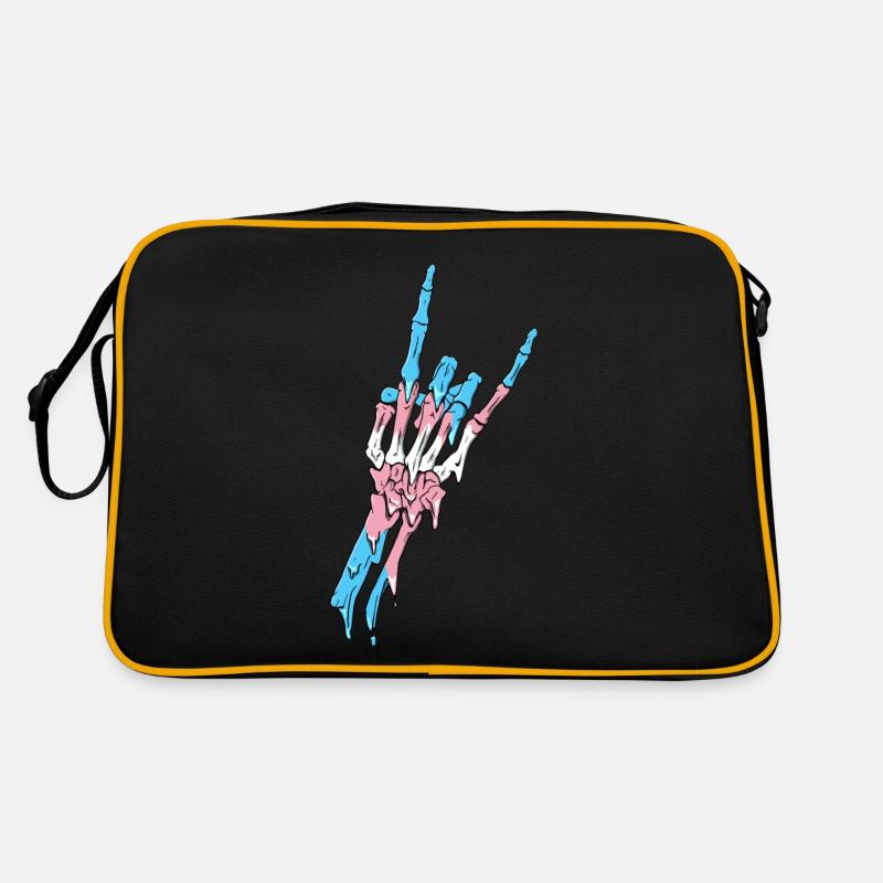 Transgender Pride Trans Flag Devil Horn Skeleton Sac Retro