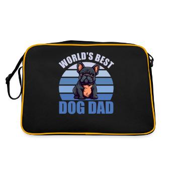 Meilleur chien du monde papa mignon bouledogue français - Sac Retro - noir/or - Dos