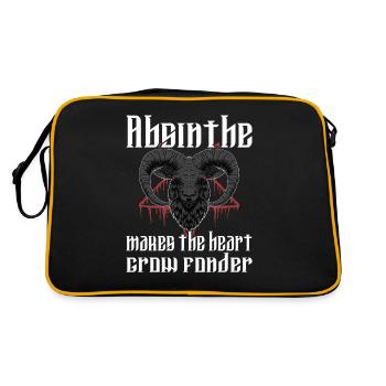 Satan Beelzebub Teufel Gothic Pentagram Mystisch - Retro Tasche - Schwarz/Gold - Hinten