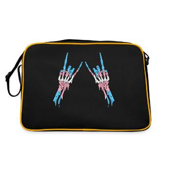 Transgender Pride Trans Flag Devil Horn Skeleton - Retro Bag - black/gold - Back