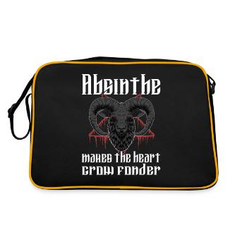 Satan Beelzebub Teufel Gothic Pentagram Mystisch - Retro Tasche - Schwarz/Gold - Hinten