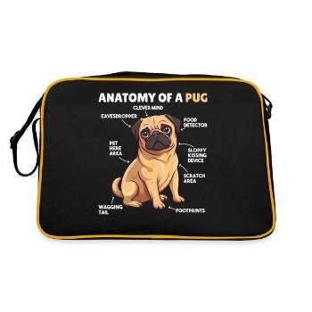 Dog Explanation Anatomy of a Pug - Retro Bag - black/gold - Back