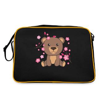 Bear cute animals for kids kawaii - Retro Bag - black/gold - Back