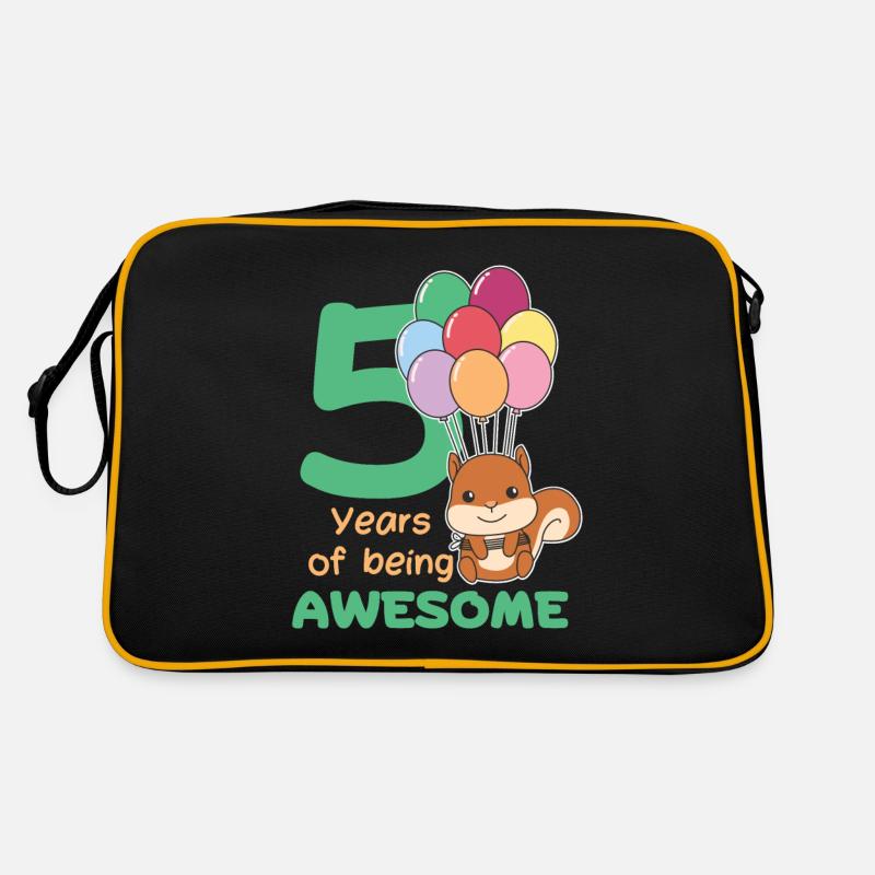 Squirrel for 5th birthday children five years Retro Bag