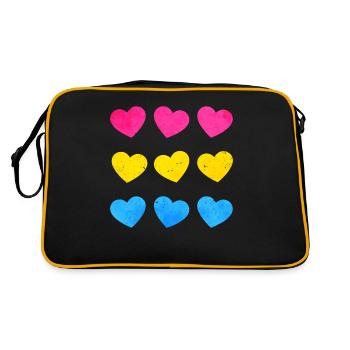 Pansexual Pride Pan Flag Hearts Subtle LGBTQ - Retro Bag - black/gold - Back