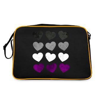 Asexual Pride Ass Flag Hearts Subtle LGBTQ - Retro Bag - black/gold - Back