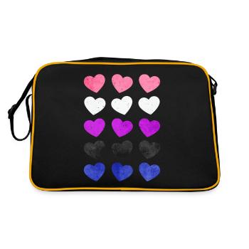 Gender Fluid Pride Flag Hearts Subtle LGBTQ - Retro Bag - black/gold - Back