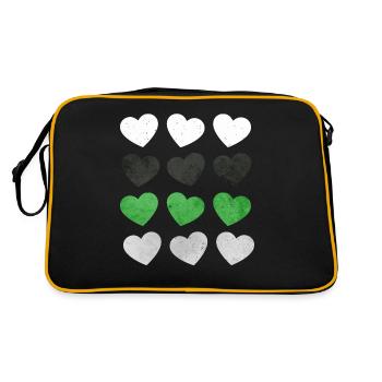 Demiromantic Pride Flag Hearts Subtle LGBTQ - Retro Bag - black/gold - Back