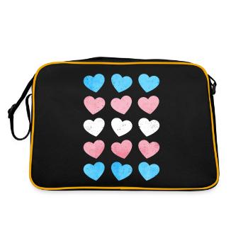 Transgender Pride Trans Flag Hearts Subtle LGBT - Retro Bag - black/gold - Back