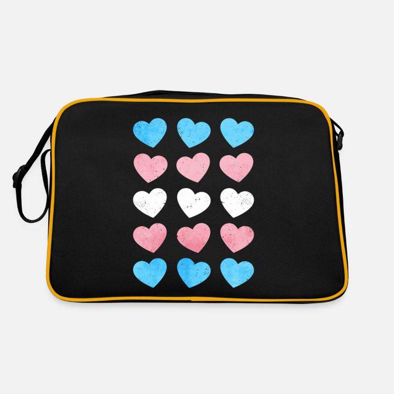 Transgender Pride Trans Flag Hearts Subtle LGBT Retro Bag