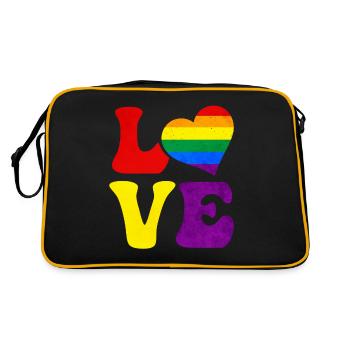 Gay Pride Drapeau arc-en-ciel LOVE Heart LGB - Sac Retro - noir/or - Dos