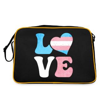 Fierté transgenre Drapeau trans AMOUR Cœur LGBTQ - Sac Retro - noir/or - Dos