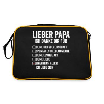 Vater Vatertag Papa - Retro Tasche - Schwarz/Gold - Hinten