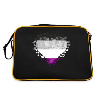 Asexuelle Stolz Ass Flagge Herzen Sublte LGBTQ - Retro Tasche - Schwarz/Gold - Hinten