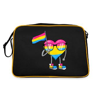 Pansexual Pride Pan Flag Coeur Sublte LGBTQ - Sac Retro - noir/or - Dos