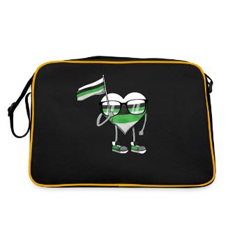 Demiromantique Fierté Drapeau Coeur Sublte LGBTQ - Sac Retro - noir/or - Dos
