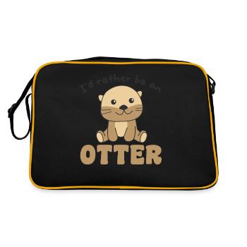 Je préfère être une loutre - mignonne loutre - Sac Retro - noir/or - Dos