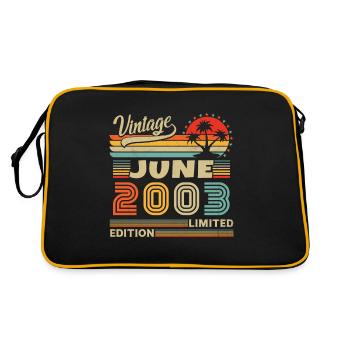 2003 Juin Vintage Nées En Juin 2003 Anniversaire - Sac Retro - noir/or - Dos