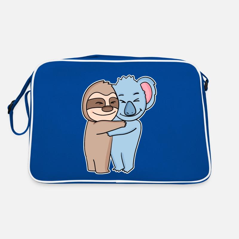 Faultier und Koala umarmen sich - Umarmung Retro Tasche