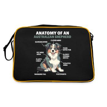 Dog Explanation Anatomy of an Australian Shepherd - Retro Bag - black/gold - Back