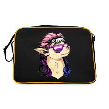 Gender Fluid Pride Flag Mullet Chihuahua Hun - Retro Bag - black/gold - Back