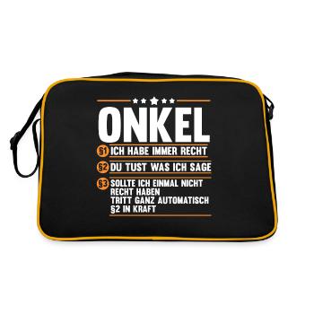 Patenonkel Onkel - Retro Tasche - Schwarz/Gold - Hinten