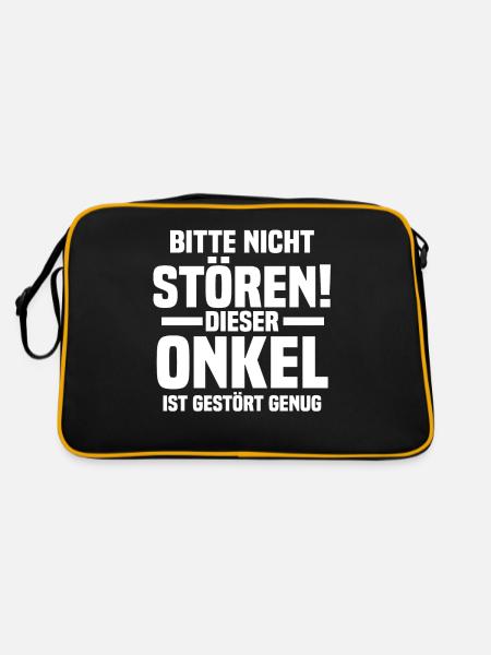 Patenonkel Onkel - Retro Tasche - Schwarz/Gold - Hinten