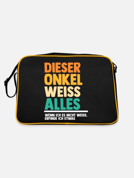 Patenonkel Onkel - Retro Tasche - Schwarz/Gold - Hinten
